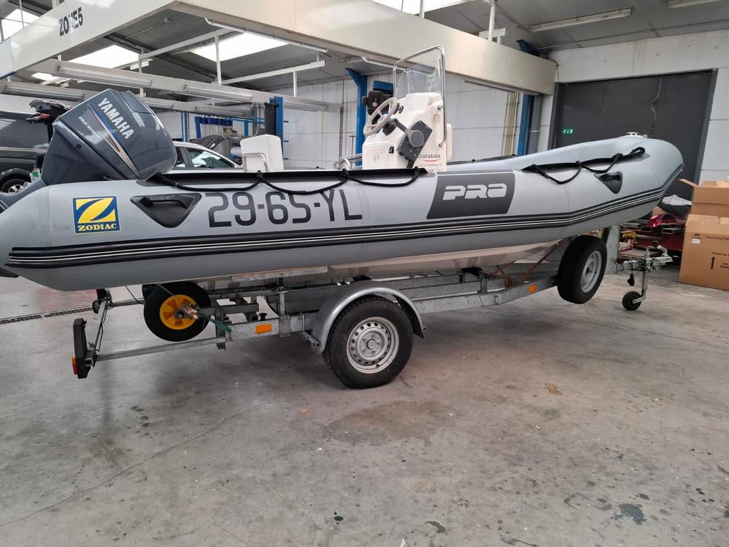 Zodiac pro 12 man met yamaha 60 pk injectie, Watersport en Boten, Rubberboten, Ophalen, Benzine, Minder dan 70 pk, Overige materialen