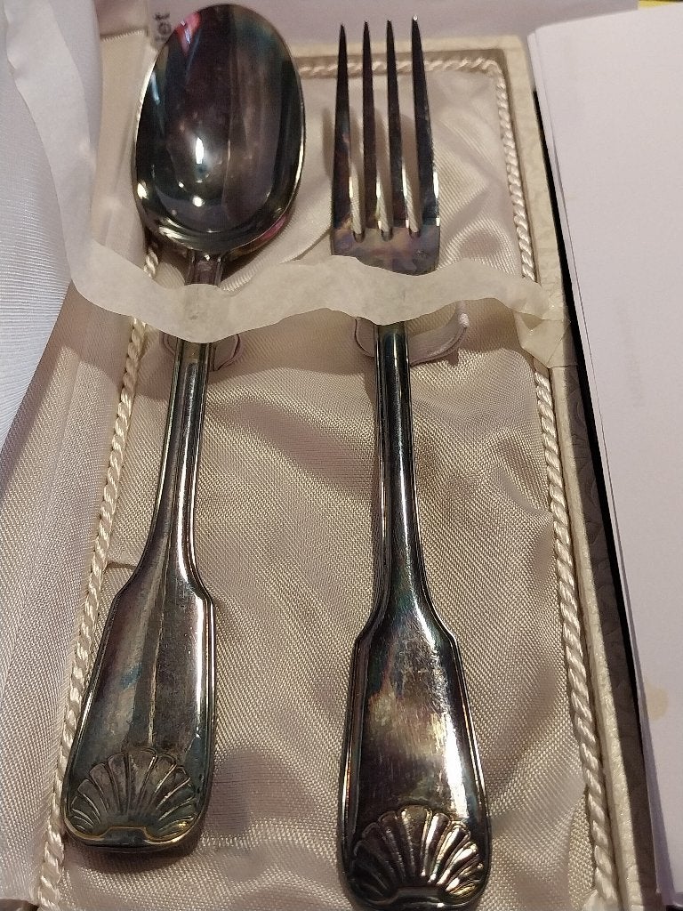 VINTAGE 19E EEUWSE ZILVEREN LEPELVORKDOOS, Ophalen of Verzenden, Zilver, Overige typen