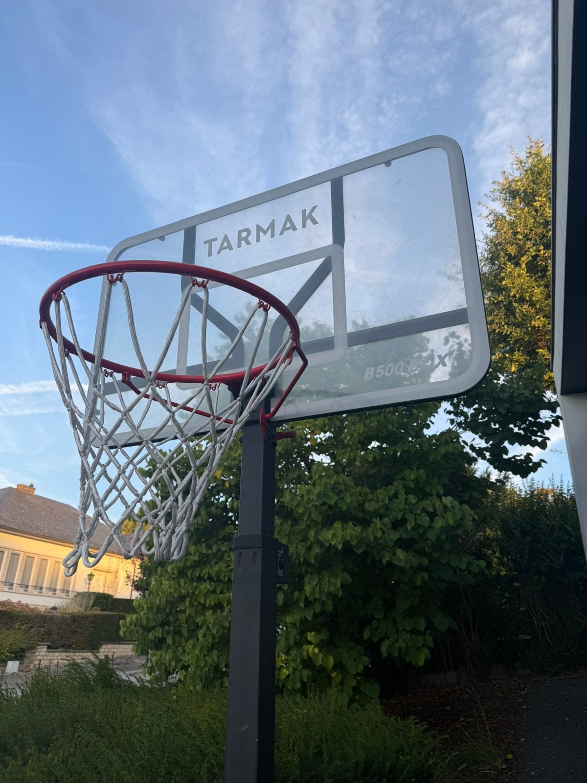 Basketbalring op inklapbare paal, Sport en Fitness, Ophalen, Zo goed als nieuw