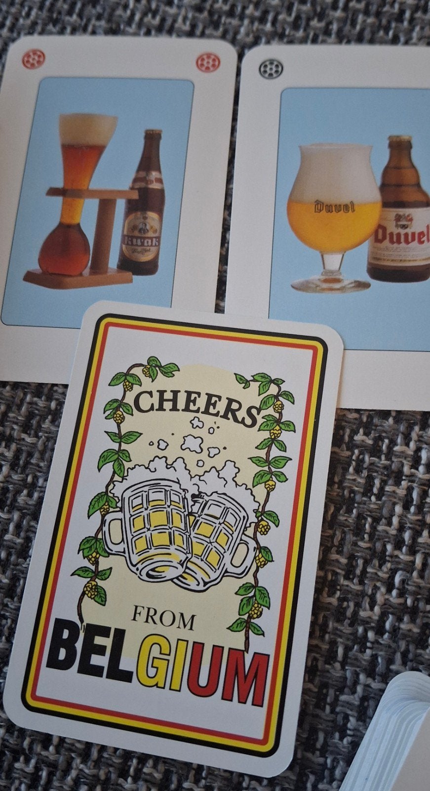 Speelkaarten 54 verschillende Belgische bieren Duvel joker, Ophalen of Verzenden, Zo goed als nieuw, Speelkaart(en)