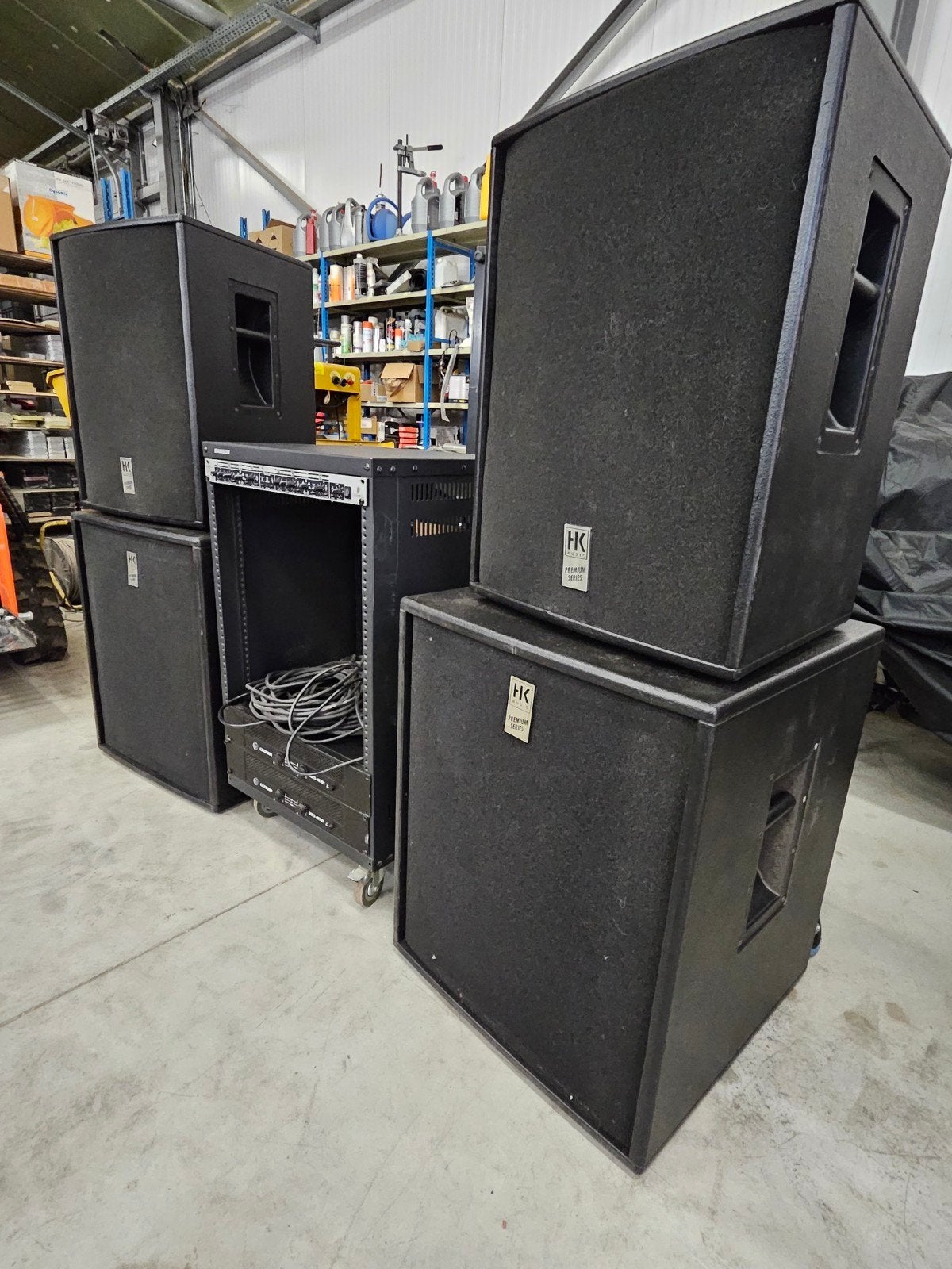 HK full PA + Crown eindversterkers + processor, Muziek en Instrumenten, Versterkers | Keyboard, Monitor en PA, P.A.