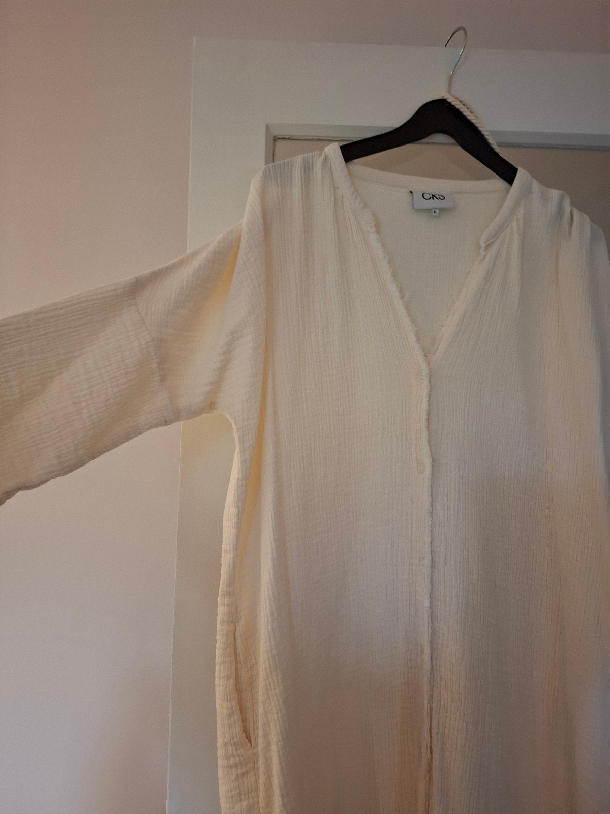 jurk CKS, maat xl, mousseline stof, gebroken wit, Ophalen, Wit, Maat 46/48 (XL) of groter, CKS