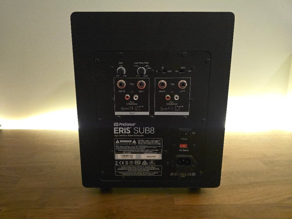 PreSonus Eris Sub8 – actieve studio-subwoofer 8" (100W), TV, Hi-fi & Vidéo, 60 à 120 watts, Utilisé, Subwoofer, Entrée AUX