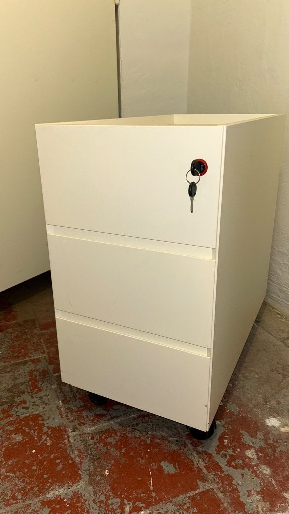 Commodes - meuble de bureau - mobilier de bureau - blanc, Décoration d'intérieur, Enlèvement ou Envoi, Utilisé, Armoire