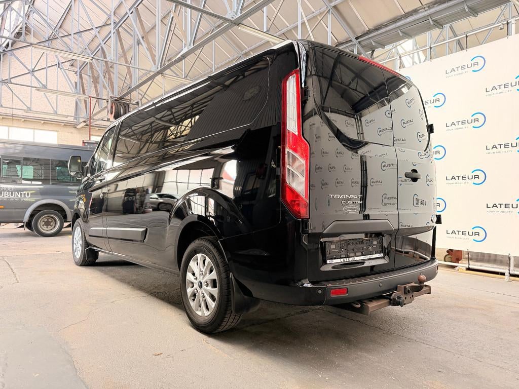 Ford Transit Custom Limited 320S 170pk automaat + houten laa, Auto's, Bestelwagens en Lichte vracht, Automaat, Stof, Zwart, Diesel