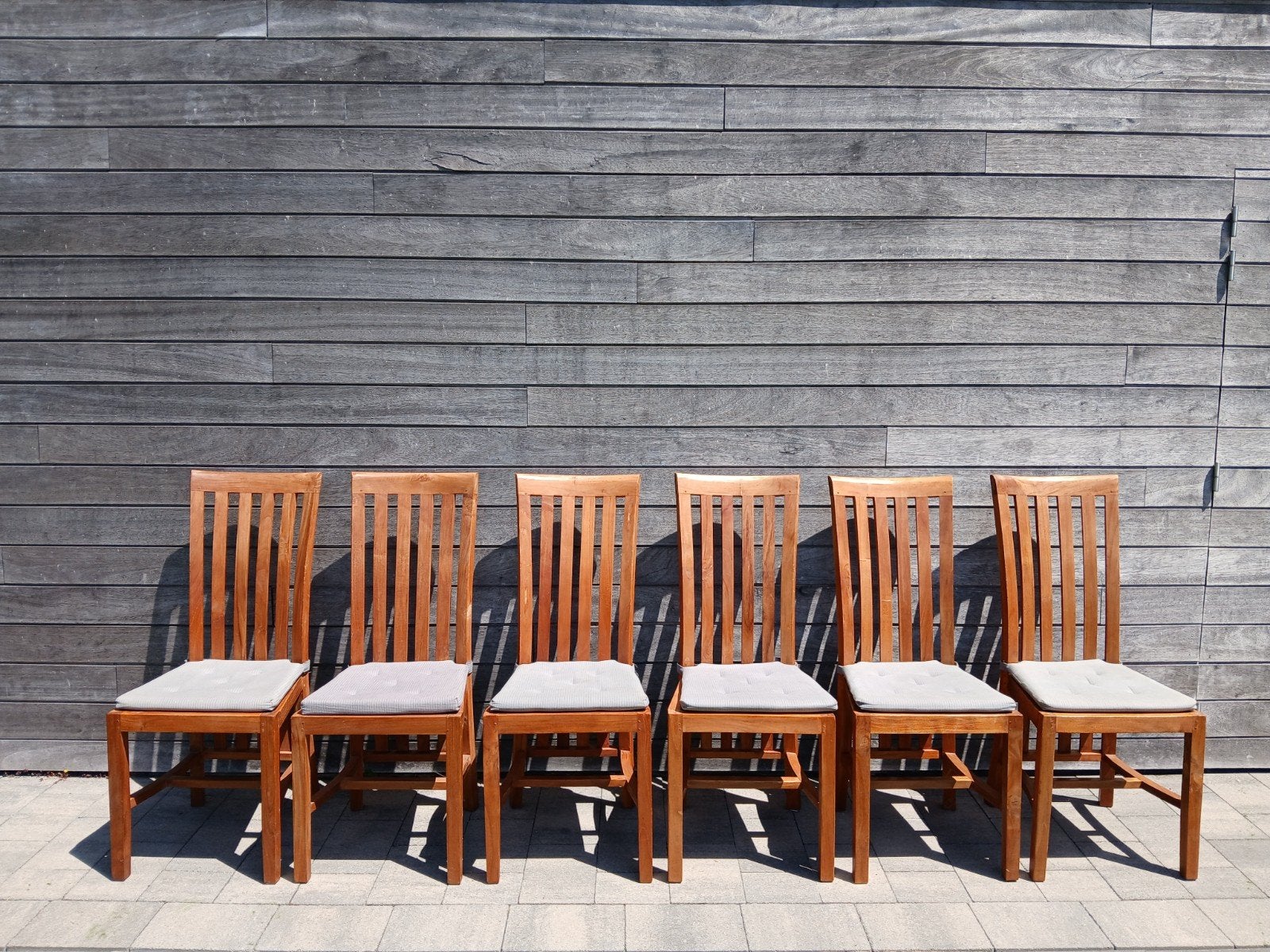 6 stoelen in teak, Ophalen