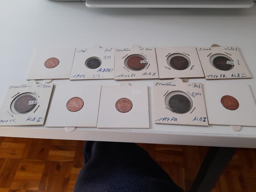 Setje van 10 stuks leeuwencenten  1  cent en 2 cent, Postzegels en Munten, Ophalen of Verzenden, Setje