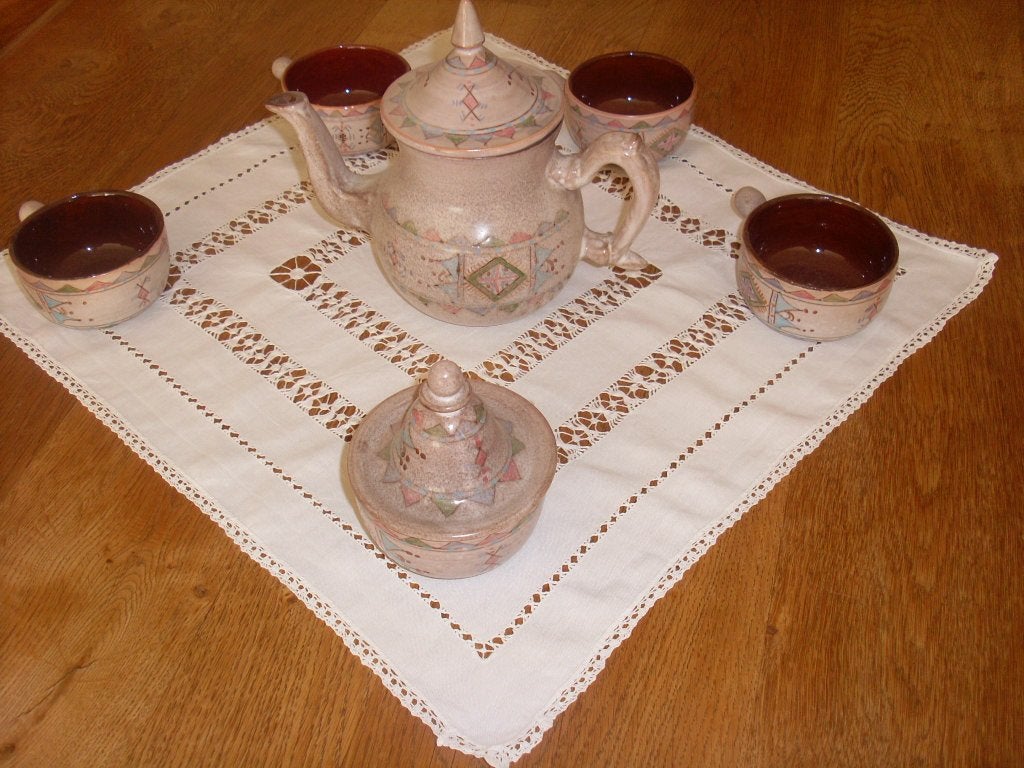 service à thé terre cuite vernissée, Maison & Meubles, Enlèvement, Neuf, Théière