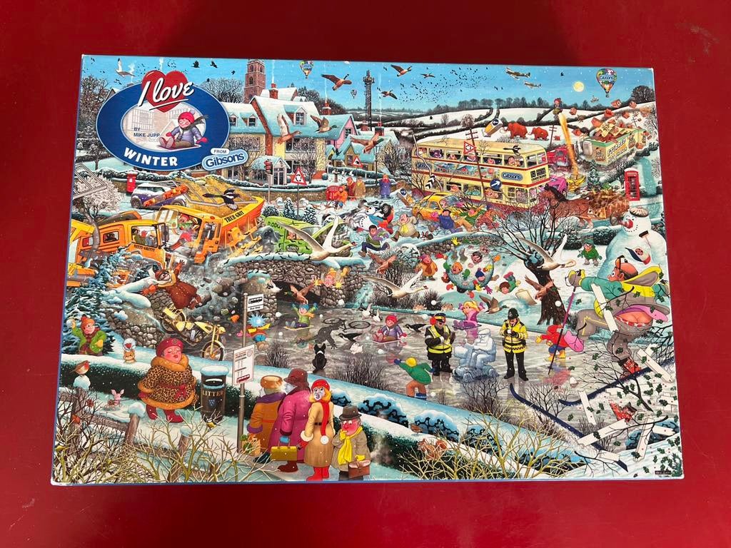 Gibsons puzzel. I love winter. 1000 stukjes, Ophalen of Verzenden, Zo goed als nieuw