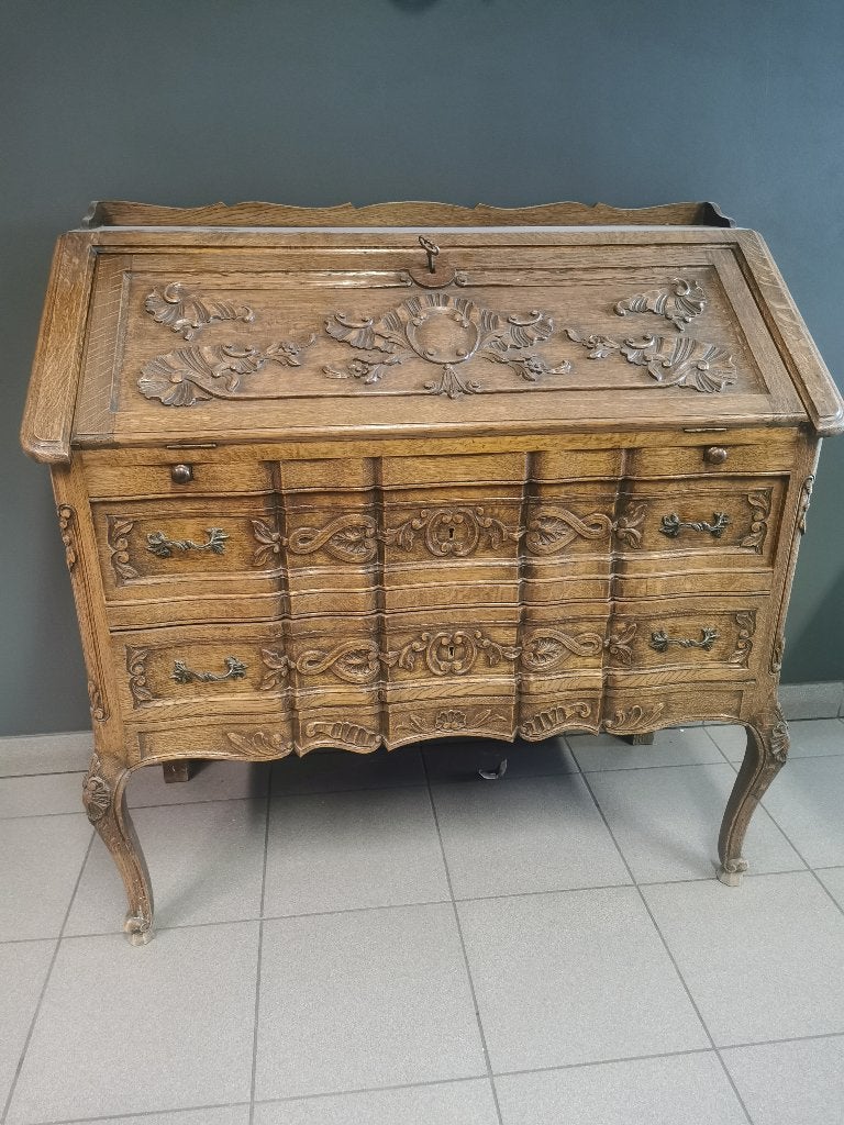 Antieke bureau, Ophalen, Secretaire, 50 cm, Vintage