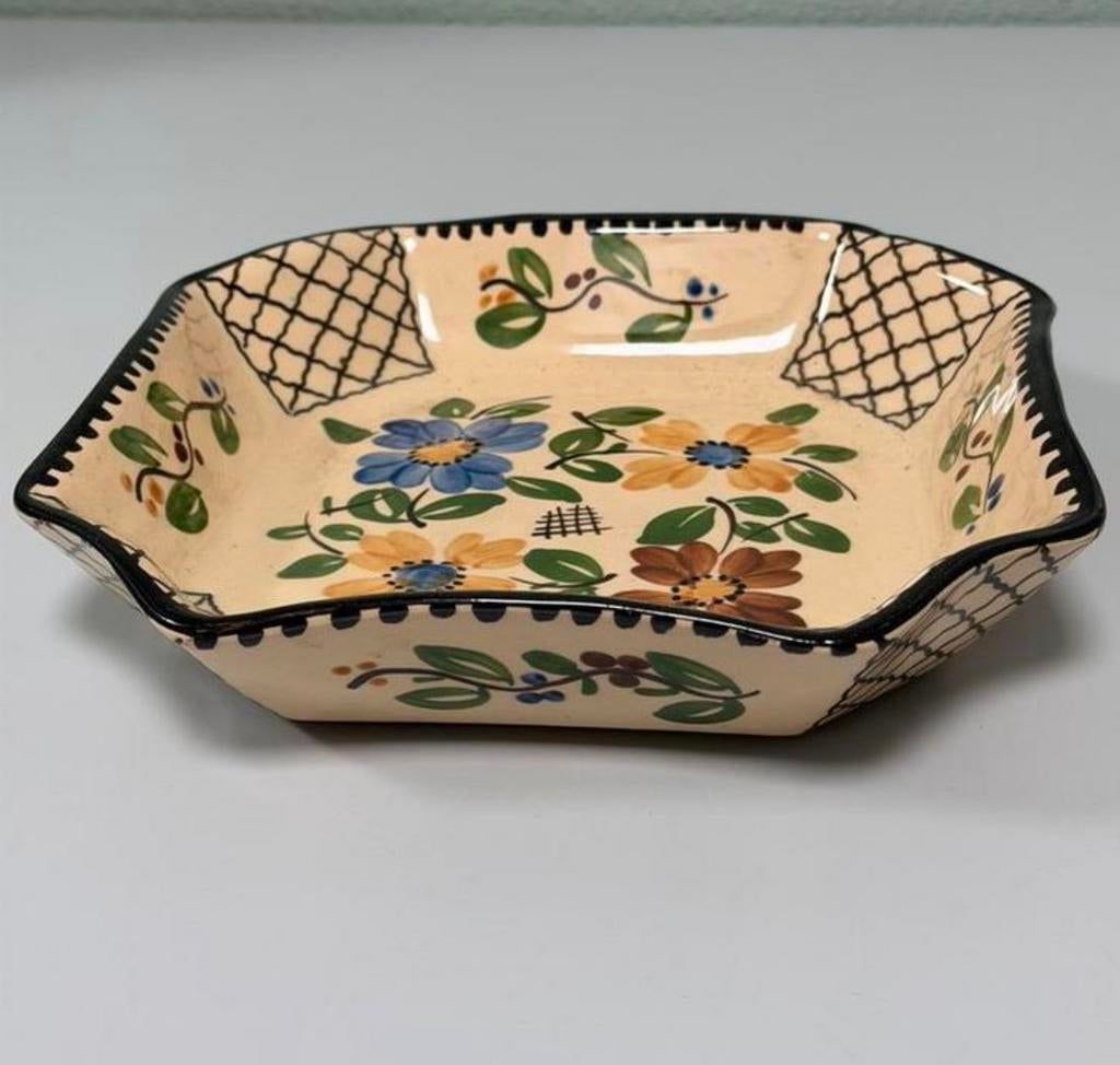 Bol en poterie vintage peint à la main A Mertens Jamioulx, Antiquités & Art, Enlèvement ou Envoi