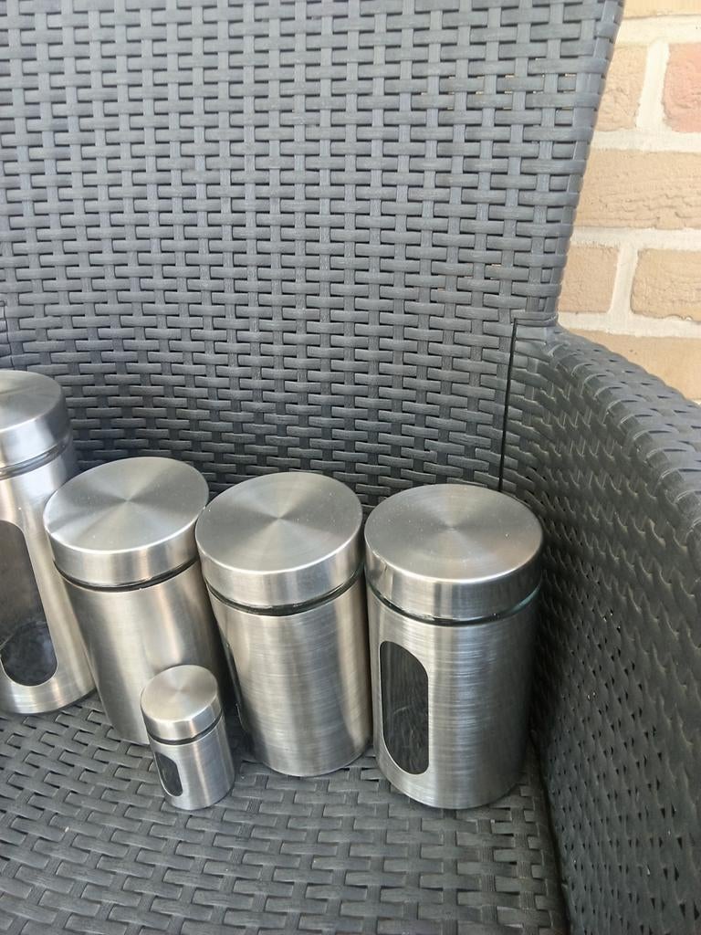 Inox-glas bewaardozen, Ophalen, Glas