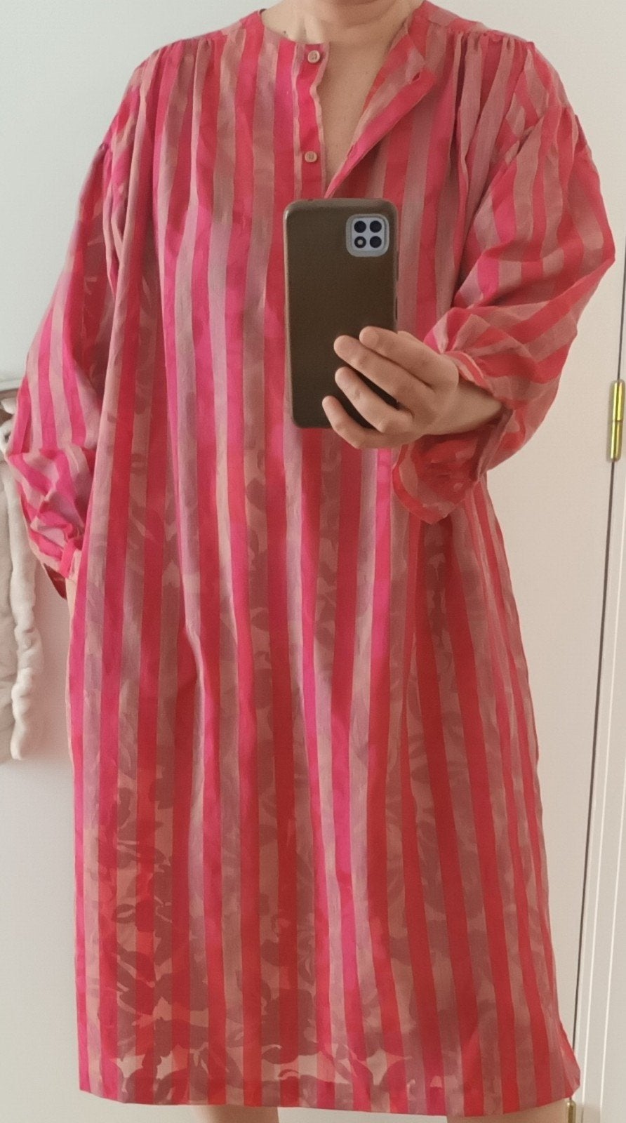 Daniel Hechter vintage hemdjurk (T.42) — Uitstekende conditi, Kleding | Dames, Jurken, Zo goed als nieuw, Maat 42/44 (L), Roze