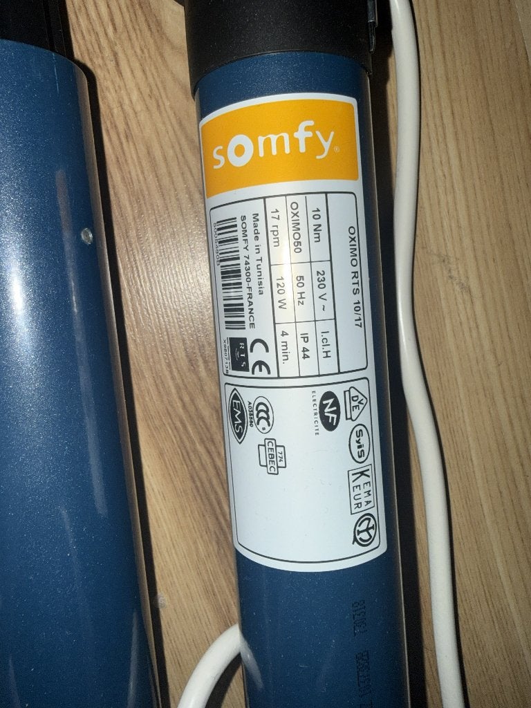 Rolluik motoren nieuw Somfy Oximo RTS 10/17, Ophalen, Overige kleuren, Minder dan 100 cm, Nieuw