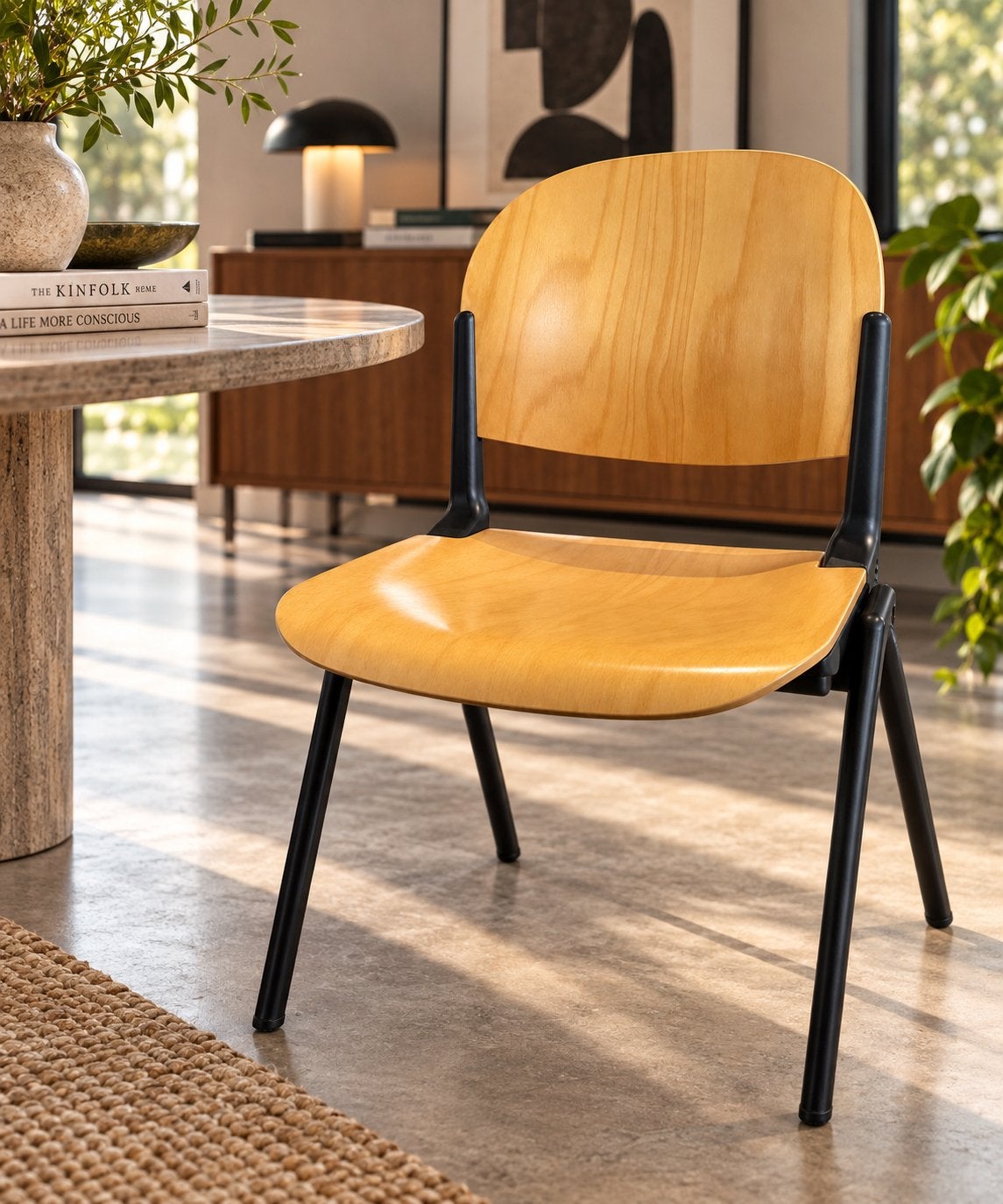 6 rugverende Piretti stoelen COMtract Castelli vintage, Ophalen, Gebruikt, Zwart, Vijf, Zes of meer stoelen