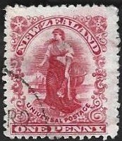 1 Postzegel Nieuw-Zeeland 1901 Zealandia, Timbres & Monnaies, Timbres | Océanie, Enlèvement ou Envoi, Affranchi