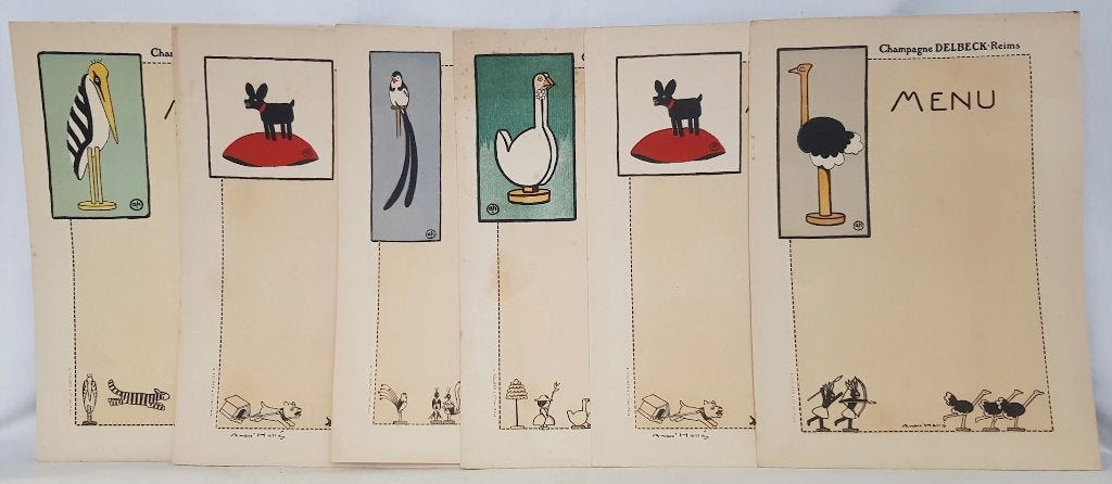 Menus Art Déco André Hellé - vierges., Enlèvement ou Envoi, Utilisé, Ustensile