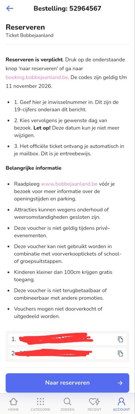 2 vouchers bobbejaanland