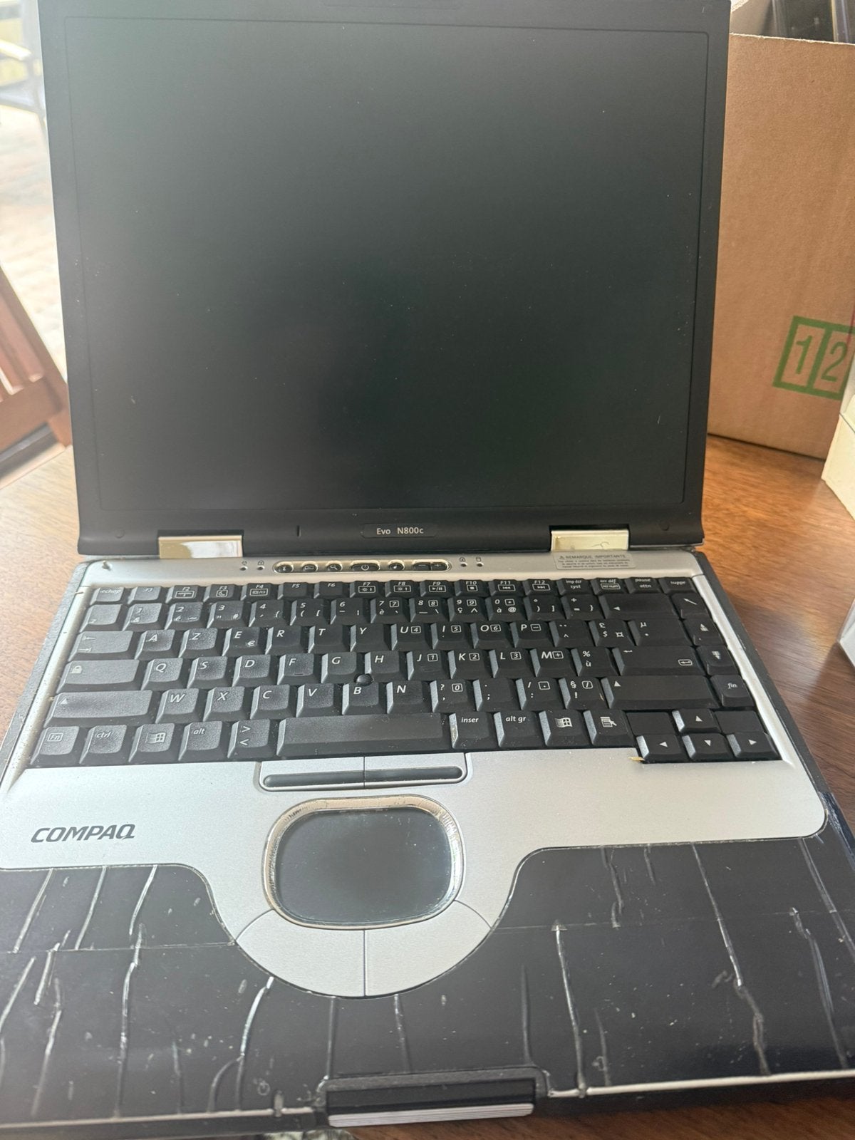 Set van 6 stuks Compaq Evo N800c Vintage/Retro (onderdelen), Computers en Software, Windows Laptops, Niet werkend, Azerty, Ophalen