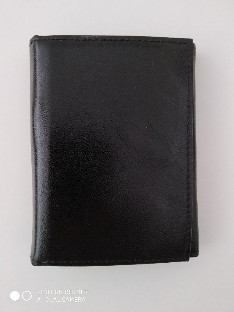 Portefeuille 2 volets+carte+monnaie cuir noir., Enlèvement ou Envoi, Comme neuf, Noir, Cuir