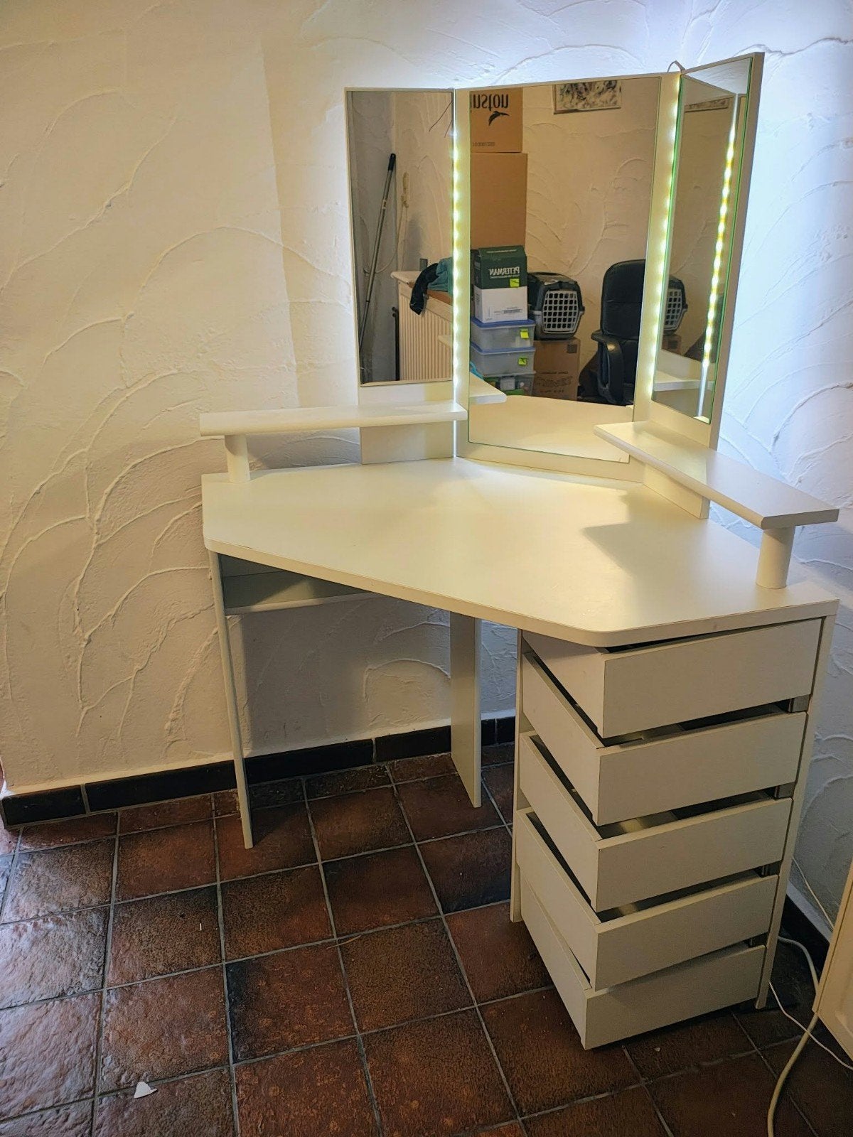 coiffeuse avec tiroirs en bois et en coins, Enlèvement, Comme neuf, Bois