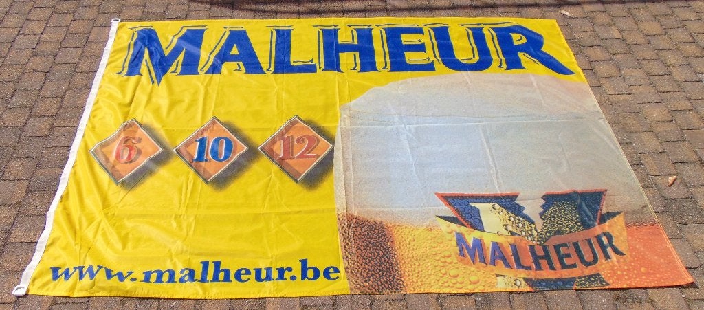 Mancave , Malheur bier Grote Vlag 205 x 135 cm Nieuw, Ophalen of Verzenden, Nieuw, Reclamebord, Plaat of Schild, Overige merken