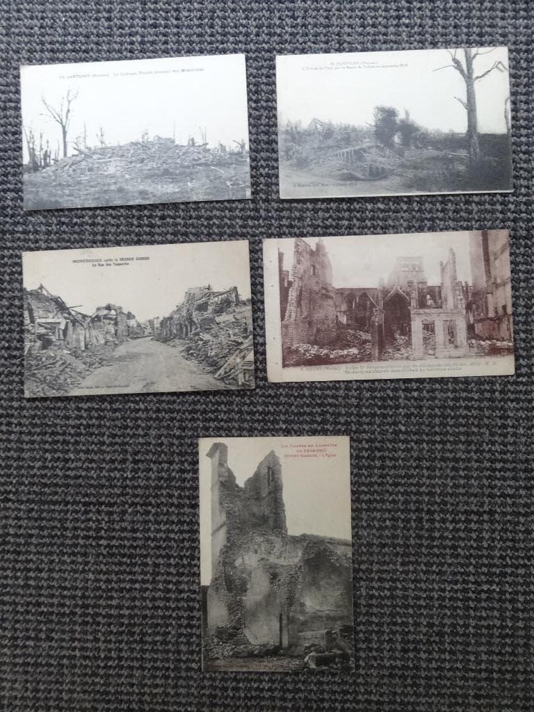 5 cartes de la Première Guerre mondiale, Envoi, Avant 1920, Affranchie, Politique et Histoire