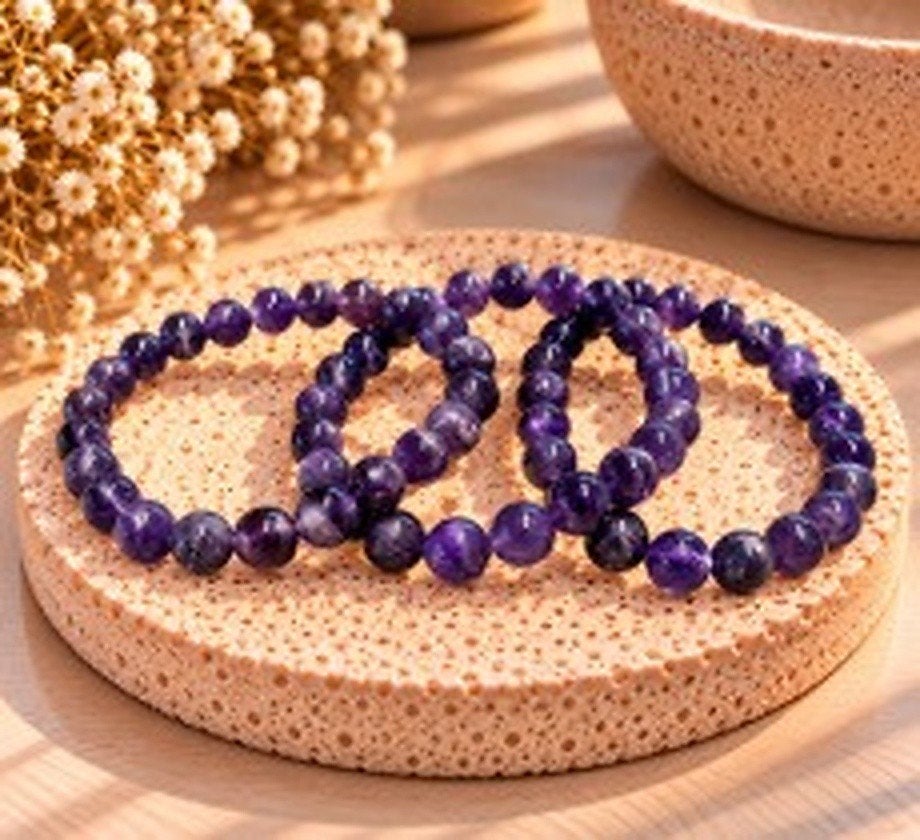 Bracelet en améthyste - 8 mm, Bijoux, Sacs & Beauté, Neuf, Enlèvement ou Envoi, Vanackerestraat 59 - 8560 Wevelgem, Info@asianimport.be