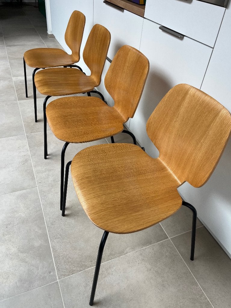 My Chair Normann Copenhagen Eiken zitting met zwarte poten, Ophalen, Gebruikt, Bruin, Vier