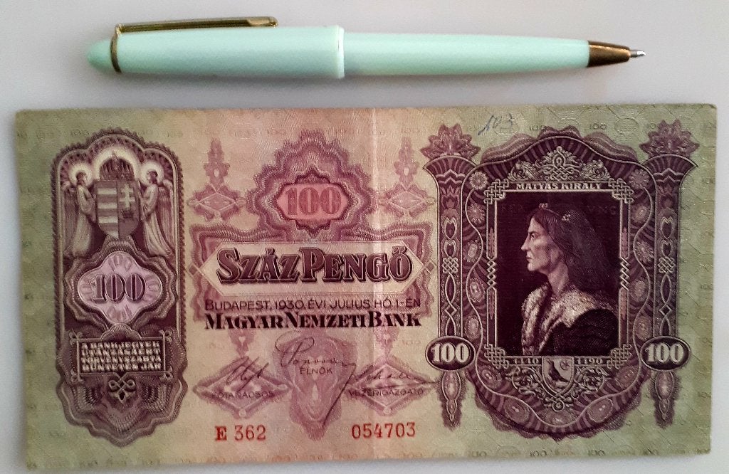 HUNGARY:100 PENGO 1/7/1930 Pick 98 XF, Ophalen of Verzenden, Hongarije, Los biljet