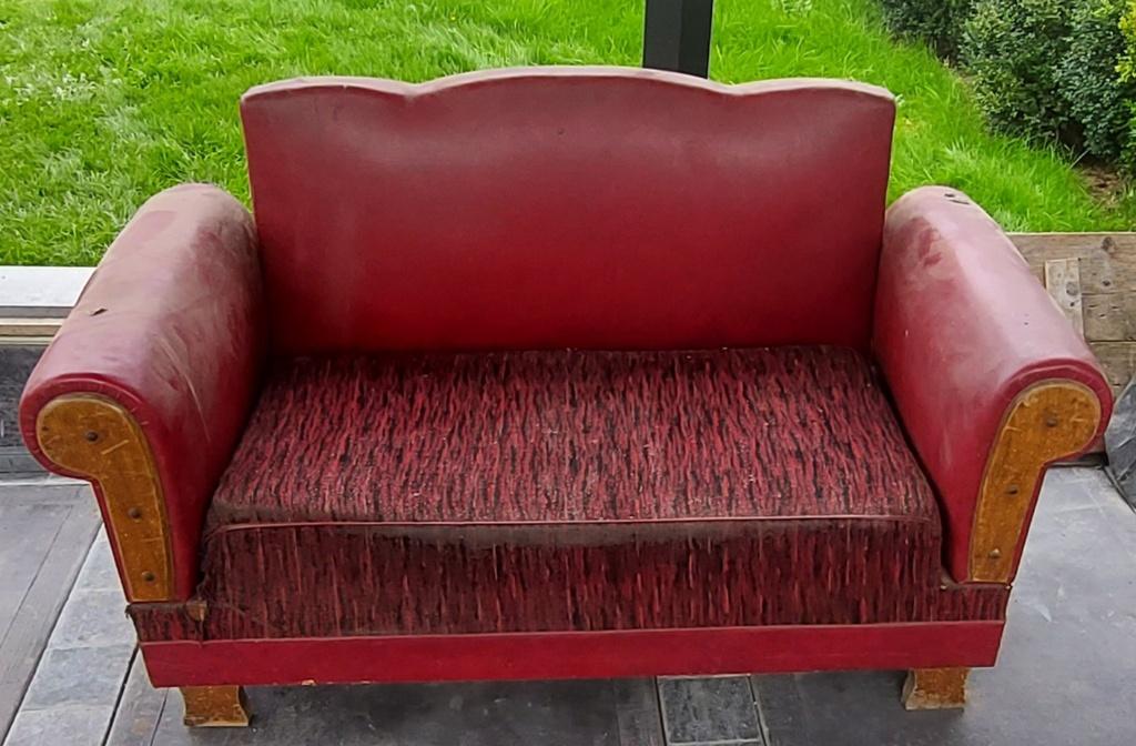 Canapé vintage avec accoudoirs rotatifs, Enlèvement ou Envoi, Utilisé, Bois, Vintage