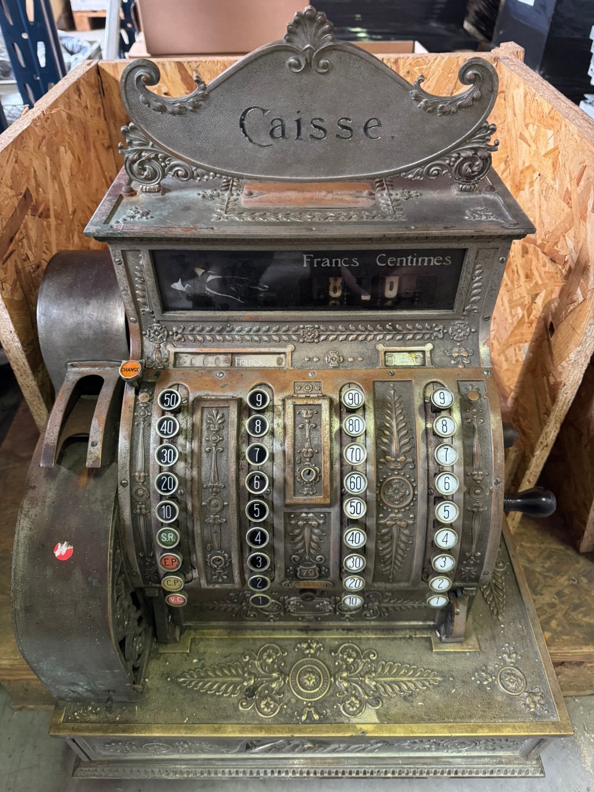 Oude vintage kassa national (1900-1910), Ophalen