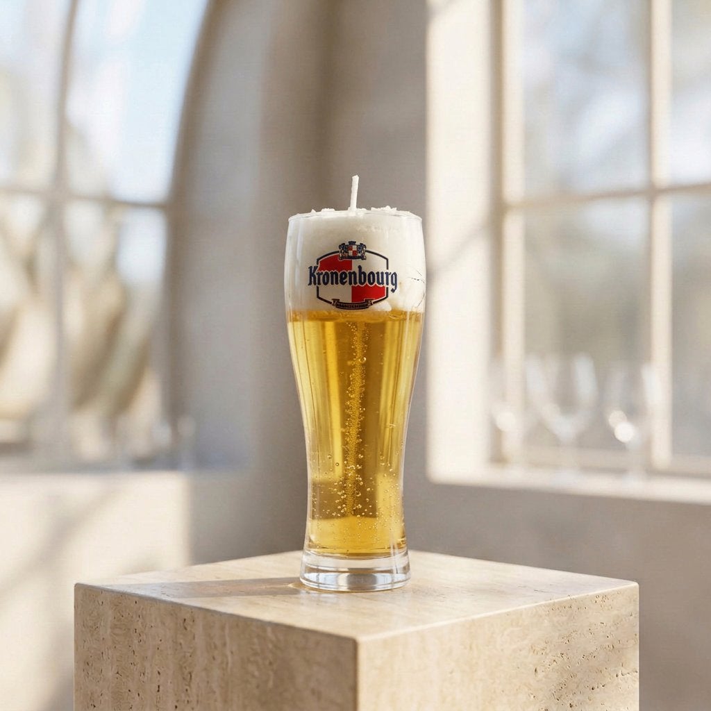 Bougie artisanale effet bière – Verre de seconde main 04, Enlèvement ou Envoi, Neuf, Verre, Bougie