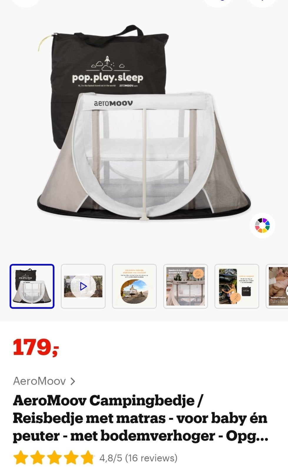 AeroMoov campingbedje met matras, Enlèvement, Utilisé, Lit de voyage