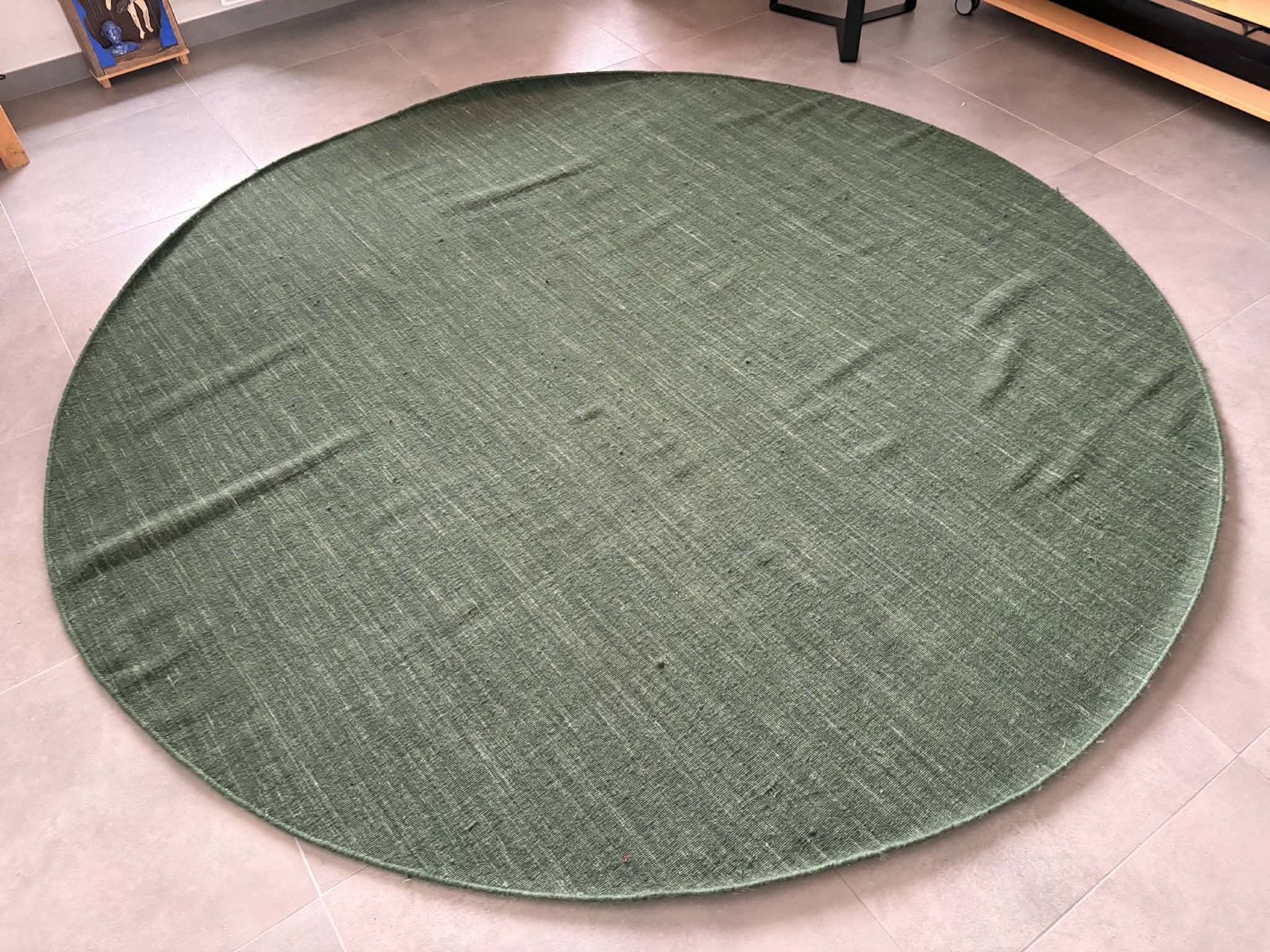 Groene ronde mat, Ophalen, Gebruikt, Rond