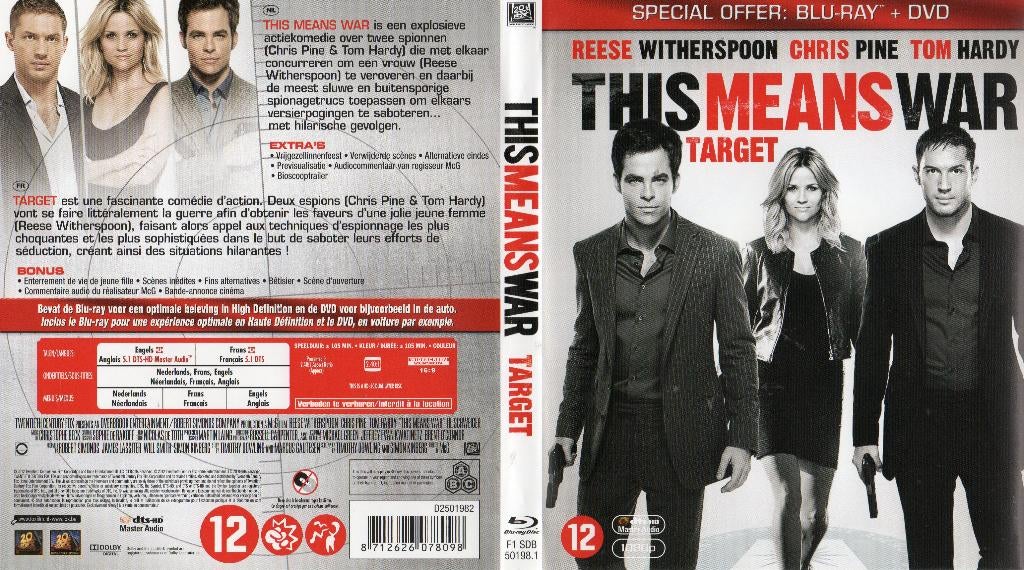 this means war (target) (blu-ray) nieuw, Cd's en Dvd's, Blu-ray, Zo goed als nieuw, Actie, Ophalen of Verzenden