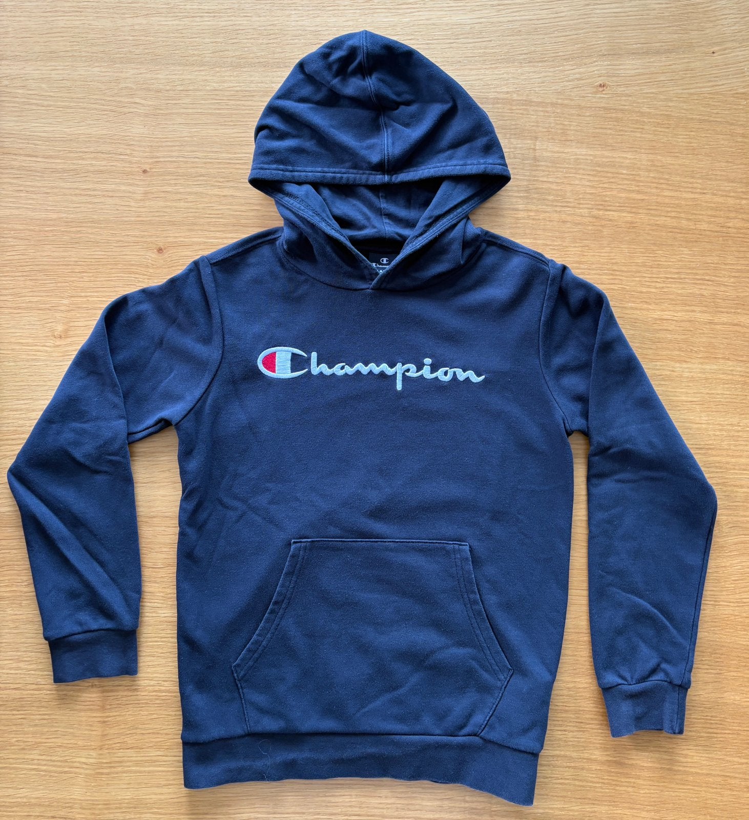 Sweat à capuche bleu marine  CHAMPION - 11 - 12 ans - 9€, Kinderen en Baby's, Kinderkleding | Maat 146, Ophalen of Verzenden, Zo goed als nieuw