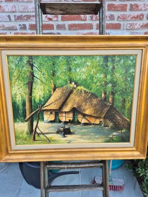 grande peinture sur toile, scène rurale - De Schrijver, Enlèvement