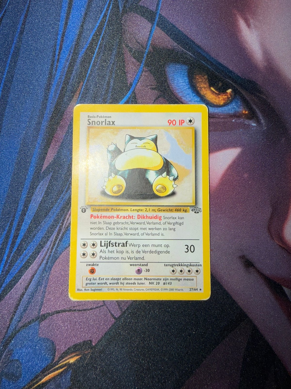 Snorlax Non Holo Jungle First Edition (Nederlands), Ophalen of Verzenden, Zo goed als nieuw, Losse kaart, Foil