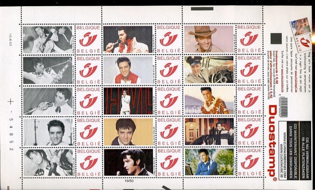 Belgie duostamps duo Elvis Presley muziek MNH New!, Postzegels en Munten, Postzegels | Europa | België, Verzenden, Postfris, Muziek