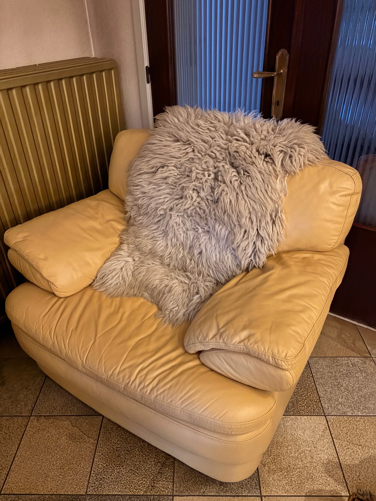 Fauteuil univers du cuir couleur jaune fauve une place, Moins de 75 cm, Enlèvement, Utilisé, 50 à 75 cm