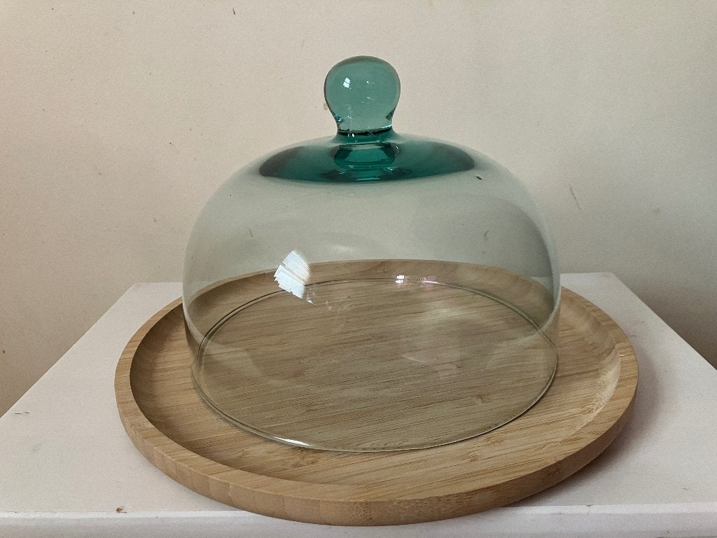 Kaasstolp. 24 cm. In prima staat!, Ophalen, Gebruikt, Glas, Schaal of Schalen