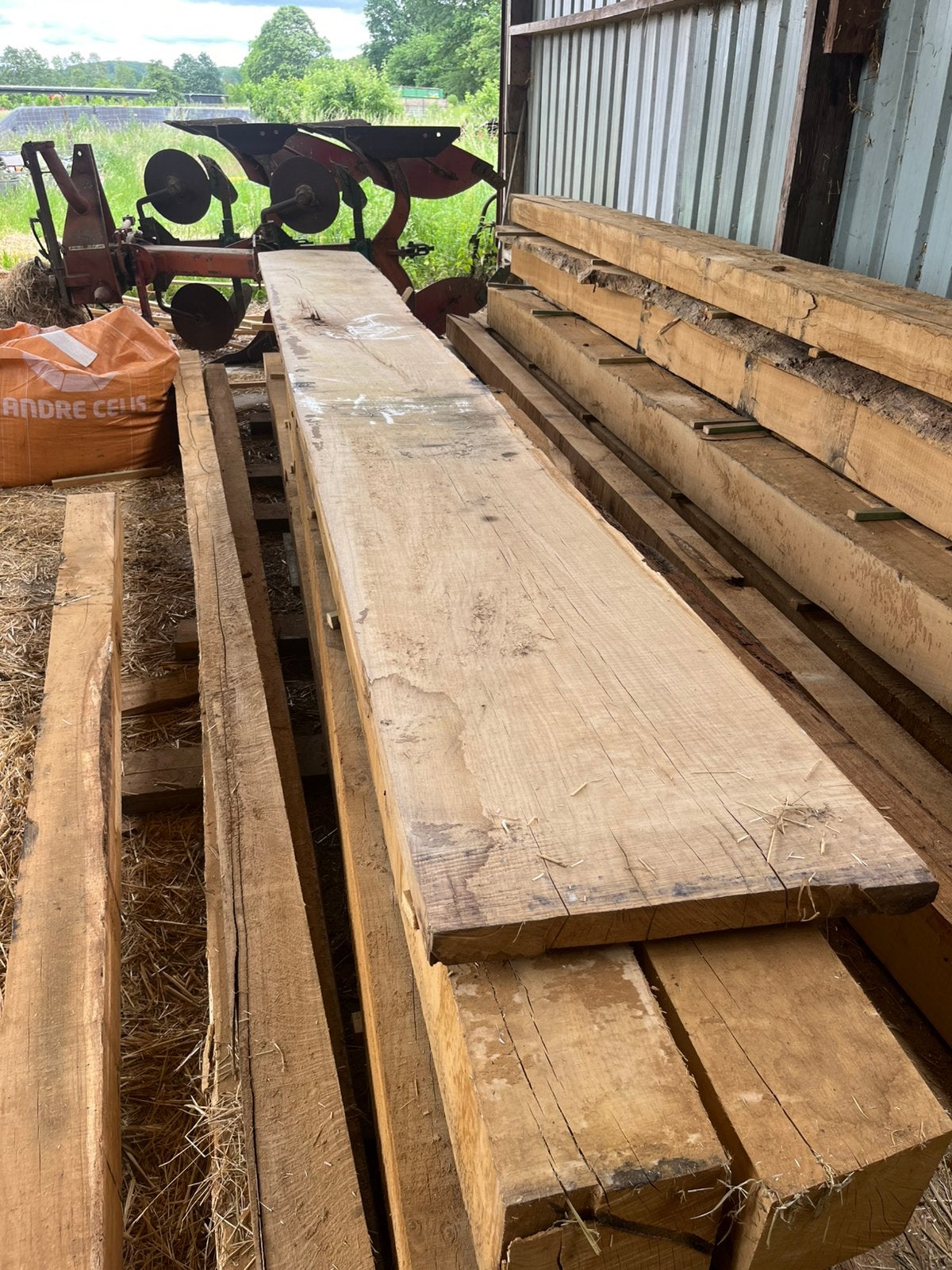 Schaaldeel inlandse eik : 5,15 x 0,55 x 0,05, Ophalen, Planken, Zo goed als nieuw, Hardhout