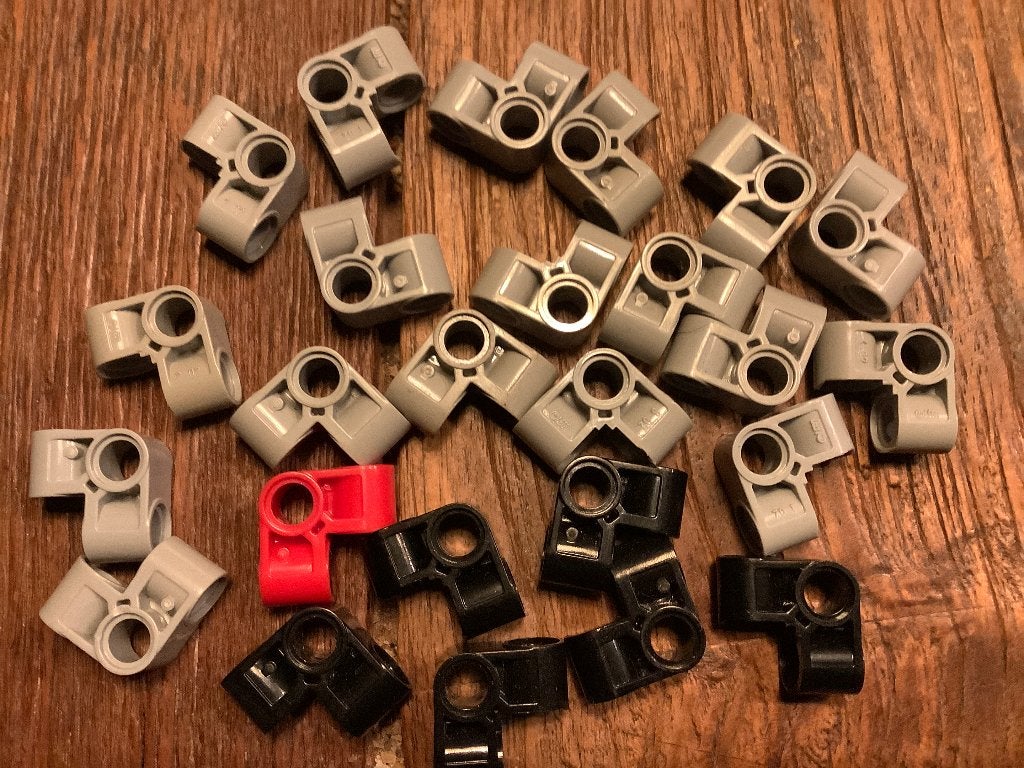LEGO Technic Pin Conn. Perpendicular 2x2Bent 25st / 455-11, Kinderen en Baby's, Gebruikt, Lego, Ophalen of Verzenden, Technic