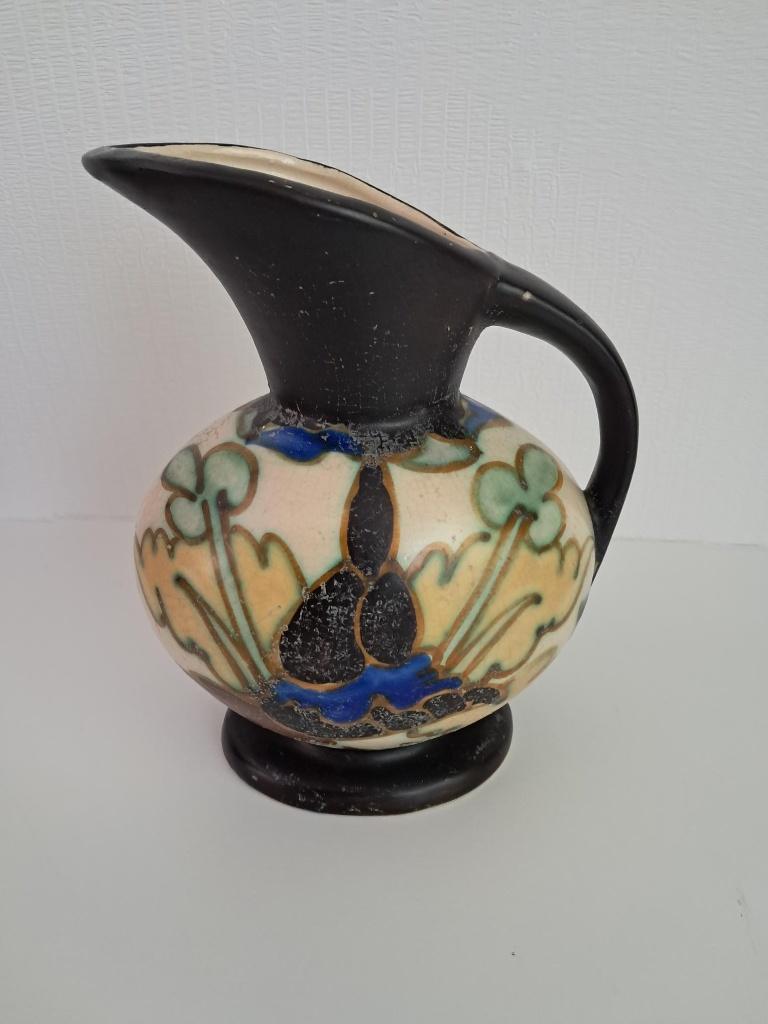 Mooie kruik plateel glazuur Art Deco, Antiek en Kunst, Ophalen of Verzenden