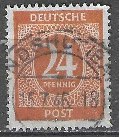 Duitsland A.A.S. 1946 - Yvert 15 - Cijfer in Ovaal (ST), Verzenden, Gestempeld