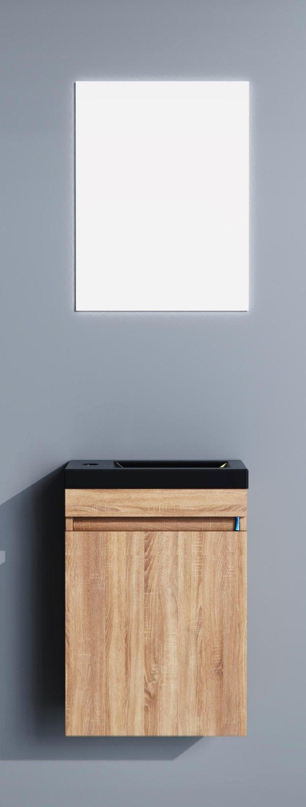 Nieuw LISBOA Toiletmeubel pack Eikenmotief / zwart, Huis en Inrichting, Ophalen