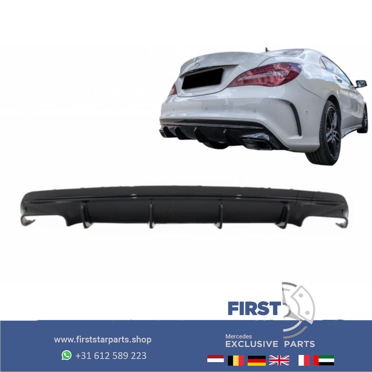 W117 C117 X117 FACELIFT CLA45 AMG DIFFUSER + UITLAAT SIERSTU, Autos : Pièces & Accessoires, Utilisé, -, -, Enlèvement ou Envoi