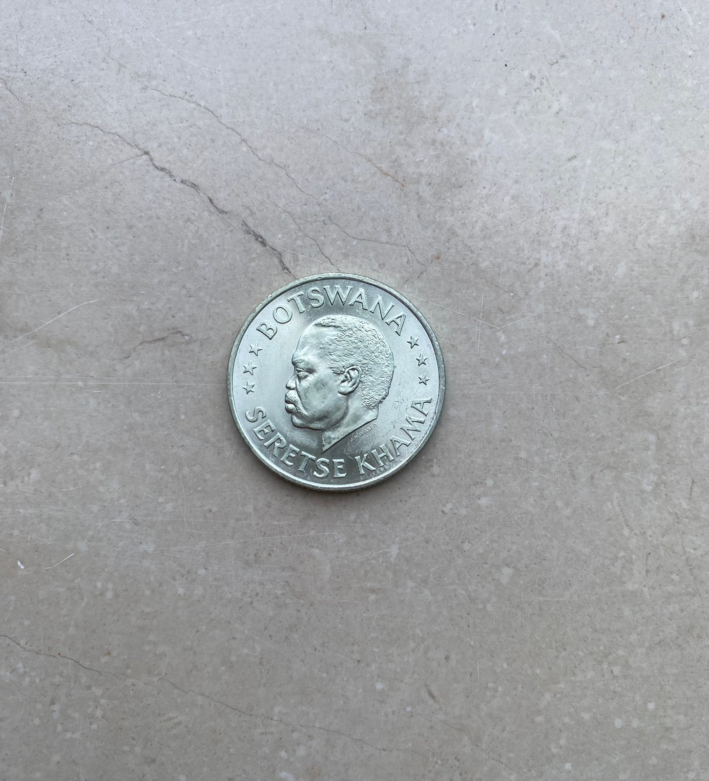 Rare pièce Argent Botswana 1966 - Indépendance Seretse Khama, Enlèvement ou Envoi, Argent, Argent