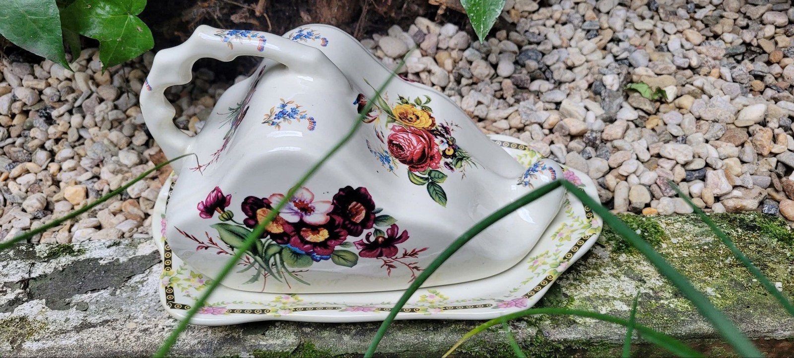 authentieke antieke brocante kaas stolpen porselein, Antiquités & Art, Antiquités | Porcelaine, Enlèvement